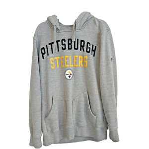 Pittsburgh Steelers Hoodie Mens Size XL Gray Long Sleeve Pullover NFL Football